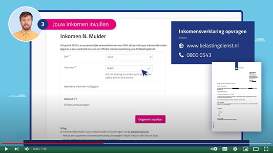 Inkomen invullen op de website van Klik voor Wonen